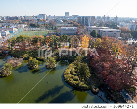 從茨城縣筑波市松美公園展望塔眺望筑波站 從茨城縣筑波市松美公園展望塔眺望筑波站 109644271