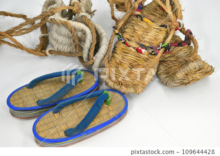 traditional Japanese straw sandals 109644428