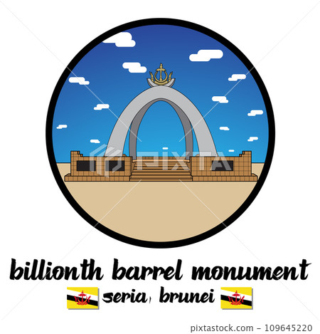 Circle icon line Billionth Barrel Monument. vector illustration Circle icon line Billionth Barrel Monument. vector illustration 109645220
