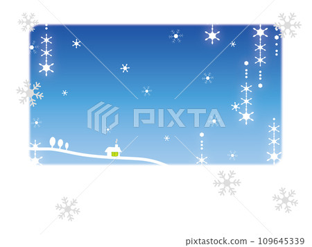 聖誕卡背景、夜空、雪和小屋 聖誕卡背景、夜空、雪和小屋 109645339