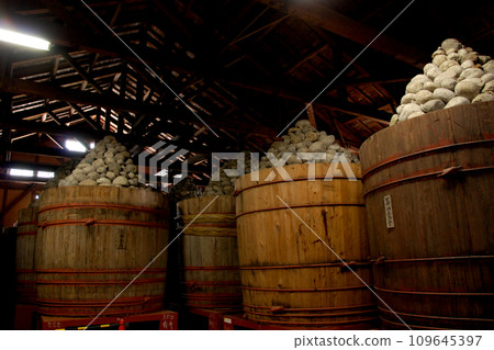 MISO barrels in MISO(soybeans) warehouse / Miso barrels in MISO(soybeans) warehouse MISO barrels in MISO(soybeans) warehouse / Miso barrels in MISO(soybeans) warehouse 109645397