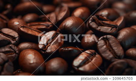 Macro close up coffee beans AI generated image Macro close up coffee beans AI generated image 109645703