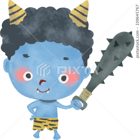 A child of a blue demon with a gold stick (golden stick for a demon) 109645767