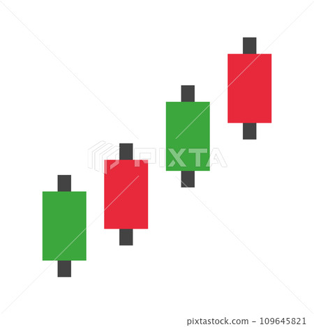 上升燭台圖表圖示。向量。 109645821