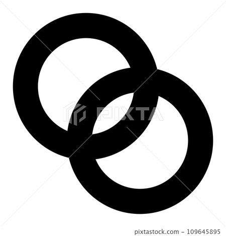 相交的圓圈輪廓圖示。向量。 相交的圓圈輪廓圖示。向量。 109645895