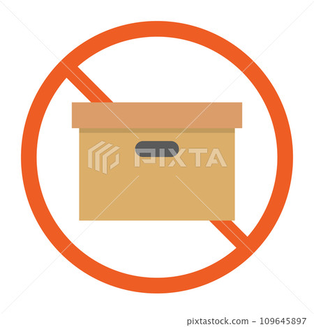 Cardboard prohibited icon. Out of stock icon. vector. 109645897