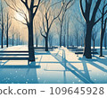 A park with tree-lined avenues in nature 109645928