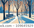 A park with tree-lined avenues in nature 109645929