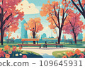 A park with tree-lined avenues in nature 109645931