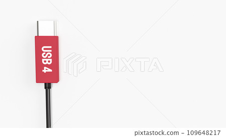 The usb 4 cable for technology concept 3d rendering. 109648217