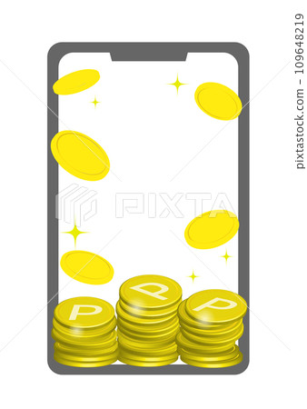 Image illustration of collecting point coins 109648219