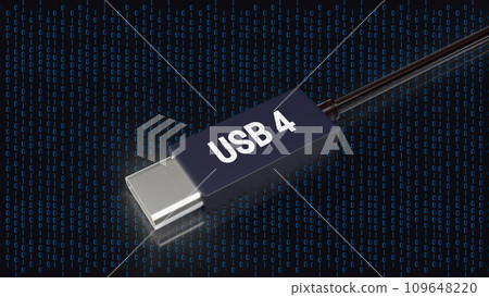 The usb 4 cable for technology concept 3d rendering. 109648220