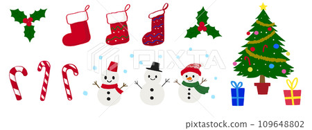 Cute Christmas illustration material 109648802