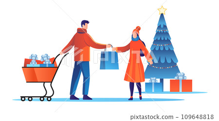 people in winter clothes walking outdoor with shopping bags season big sale special offer promotion discount horizontal people in winter clothes walking outdoor with shopping bags season big sale special offer promotion discount horizontal 109648818