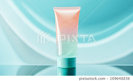 Tube container containing pastel colored gel (AI generated image) 109648836