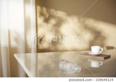 A cozy, bright room with sunlight streaming in. 109649124