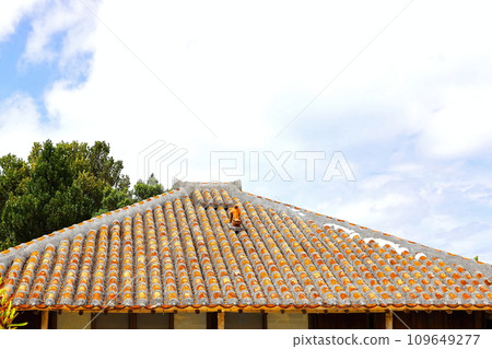 Shisa with a tiled roof in Taketomi Island, Okinawa Prefecture 109649277