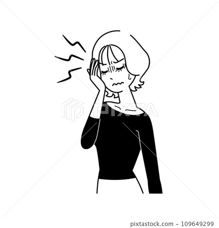 頭痛女性單色 109649299