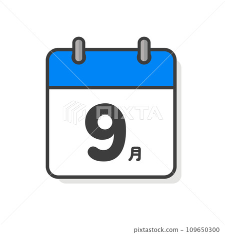 簡單的九月日曆圖示-每月活動和時間表的圖像材料 109650300
