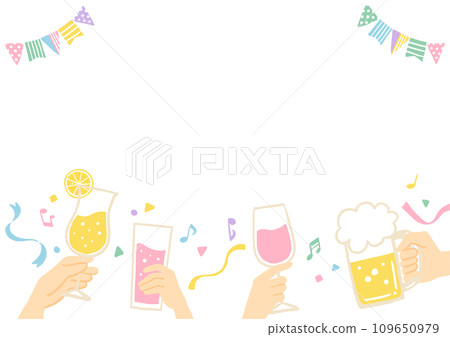 生日、週年紀念日和活動的有趣飲酒聚會圖像插圖框架 生日、週年紀念日和活動的有趣飲酒聚會圖像插圖框架 109650979