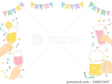 Fun drinking party image illustration frame for birthdays, anniversaries, and events 109651007