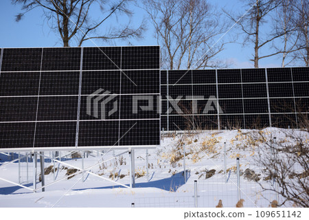 Hokkaido winter solar power generation panels Hokkaido winter solar power generation panels 109651142