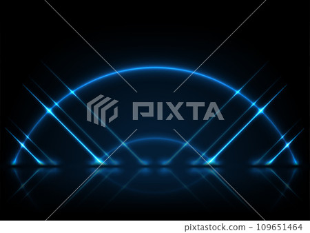 Red neon lines and arc abstract technology background Red neon lines and arc abstract technology background 109651464