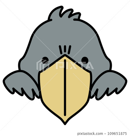 A cute shoebill stork that suddenly shows its face 109651875