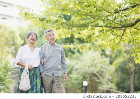 Senior couple with cuddling smile 109652233