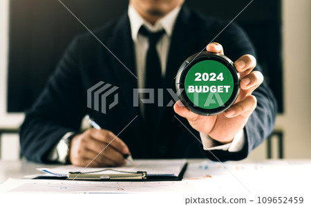 2024 Business budget and management concept. Company budget allocation for business or project management. 109652459