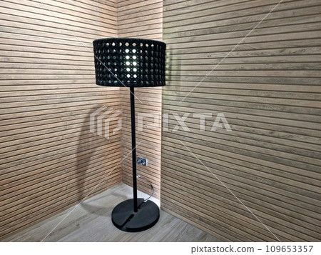 Black lamp on background/texture scene Black lamp on background/texture scene 109653357