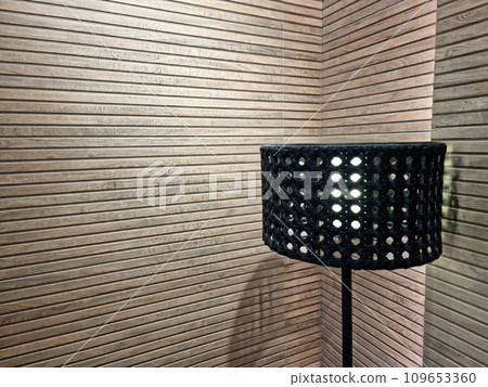 Black lamp on background/texture scene Black lamp on background/texture scene 109653360