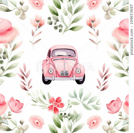 valentines day pink car valentines day pink car 109653697