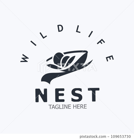 Bird nest logo branch natural root tree spring template vector 109653730