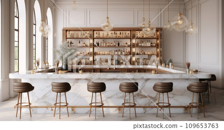 modern bar design with white and gold modern bar design with white and gold 109653763