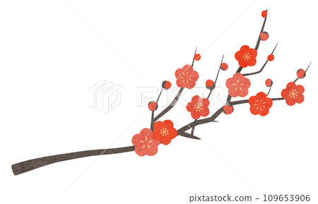 紅梅花 (Kobai) 的向量圖 109653906