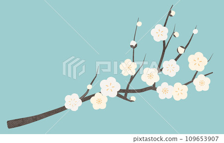 白梅花(白梅)向量圖 白梅花(白梅)向量圖 109653907