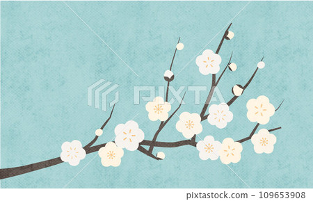 白梅花(白梅)水彩風格向量圖 白梅花(白梅)水彩風格向量圖 109653908