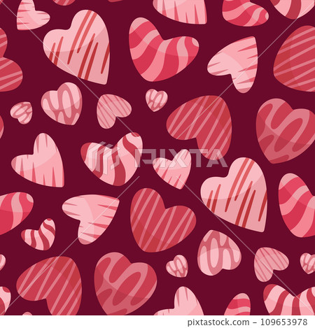 Hearts Seamless Pattern. Different hearts on bardo Hearts Seamless Pattern. Different hearts on bardo 109653978