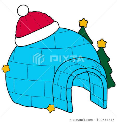 The illustration of a igloo The illustration of a igloo 109654247