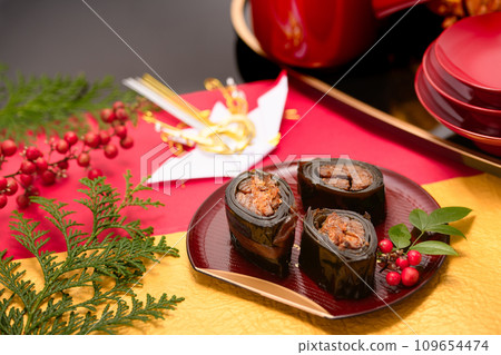 鯡魚海帶捲新年形象 鯡魚海帶捲新年形象 109654474