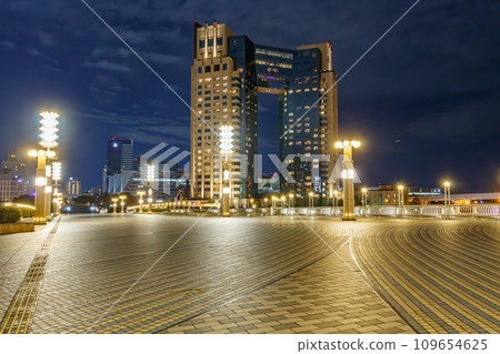 [Urban landscape of Tokyo] Night view of the city around Ariake (Yume no Ohashi) 109654625