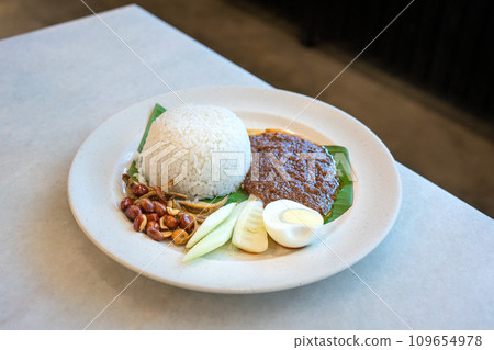 Nasi Lemak, a malay style meal. Nasi Lemak, a malay style meal. 109654978