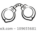 Simple drawing of handcuffs 109655681