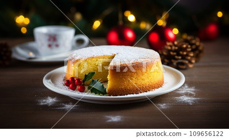 Christmas round sponge cake Christmas round sponge cake 109656122