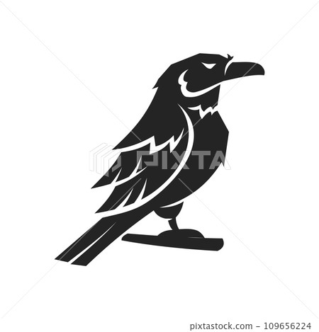Raven Logo template Isolated. Brand Identity. Icon Abstract Vector graphic 109656224