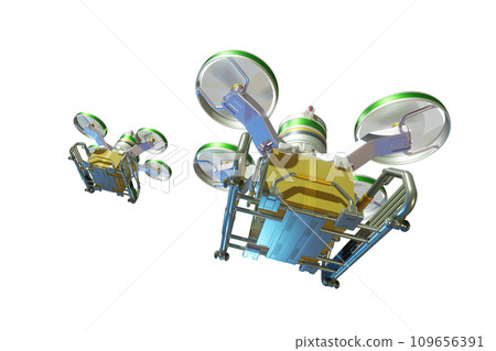 Drone delivery image (formation flight / transparent material version) 109656391
