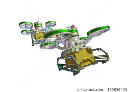 Drone delivery image (formation flight / transparent material version) 109656400