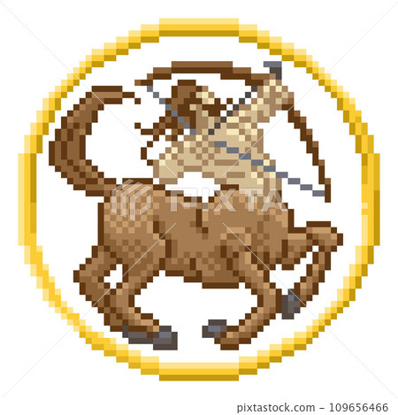 Zodiac Horoscope Sagittarius Pixel Art Sign 109656466