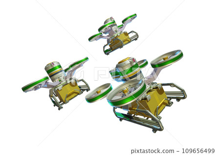 Drone delivery image (formation flight / transparent material version) 109656499